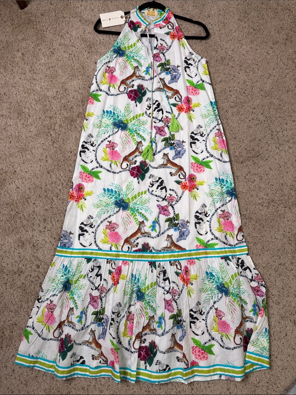 NWT Isla Payal Tropical Floral Maxi Dress floral & Leopard 🐆 XS